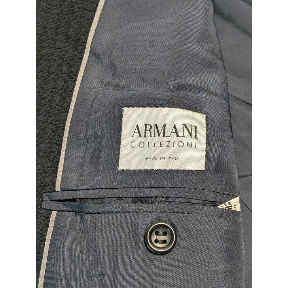 Armani Collezioni Men's 48L Suit Jacket Navy Blue Wool Blend Notch Lapel